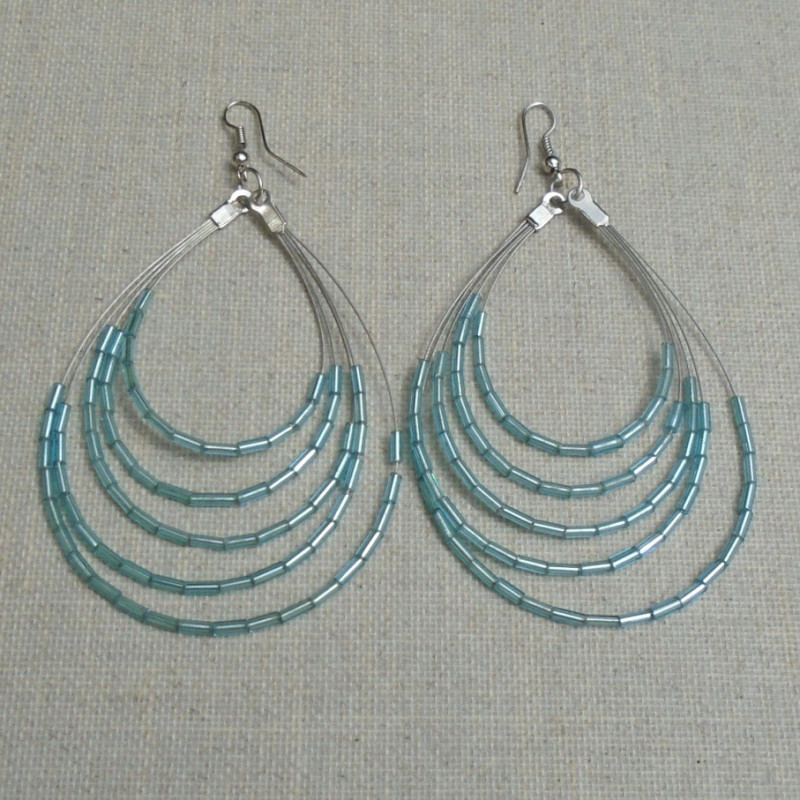Pendentif multi-rangs turquoise
