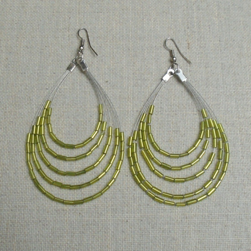 Pendentif multi-rangs vert