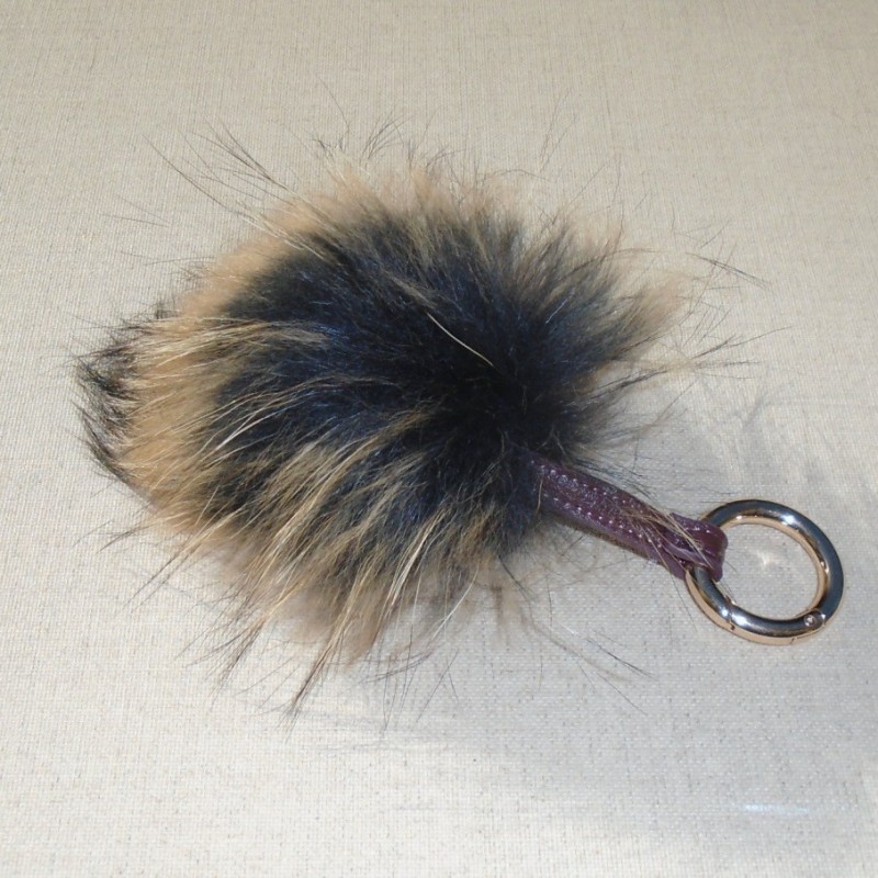 Porte-clés renard beige et gris