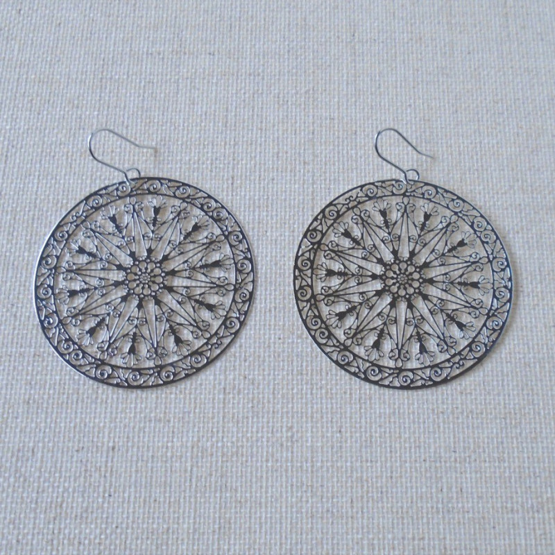 Boucles d'oreilles disque étoile