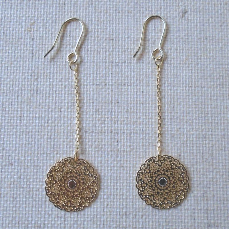Boucles d'oreilles petit disque de métal