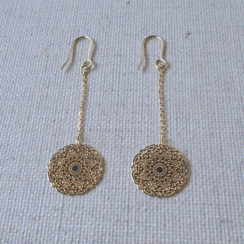 Boucles d'oreilles petit disque de métal