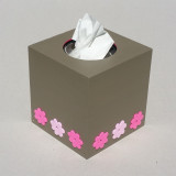 Boite mouchoirs fleurs roses