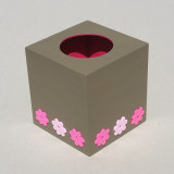 Boite mouchoirs fleurs roses