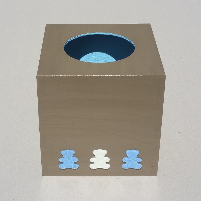 Boite mouchoirs oursons bleus et blancs