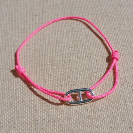 Bracelet lien maille marine, rose