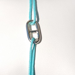 Bracelet lien maille marine, turquoise