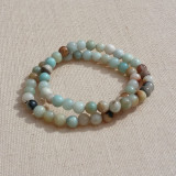 Bracelet perles tons bleu pâle