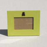 Cadre vert ourson marron