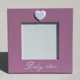 Cadre "Baby star" mauve