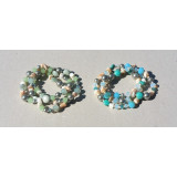 Bracelet multi-rangs vert d'eau