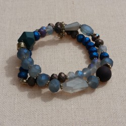 Bracelet double-rangs bleu