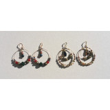 Boucles d'oreilles perles brun/doré
