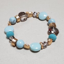 Bracelet perles métal et turquoise