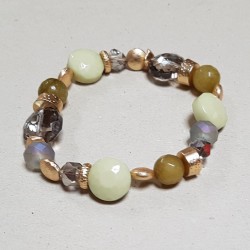 Bracelet perles métal et vert