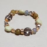 Bracelet perles métal et vert