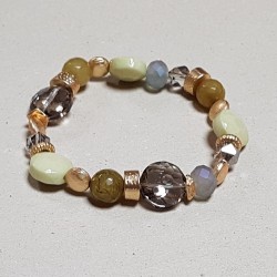 Bracelet perles métal et vert