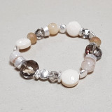 Bracelet perles métal et écru