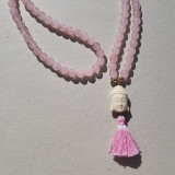 Collier Bouddha rose