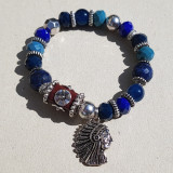 Bracelet perles tons brun beige noir