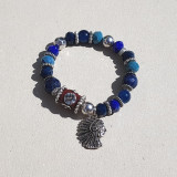 Bracelet perles tons brun beige noir