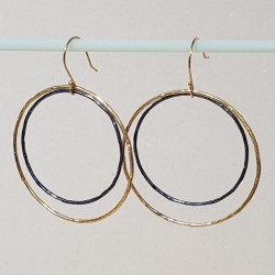 Boucles d'oreilles double anneaux