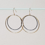 Boucles d'oreilles double anneaux