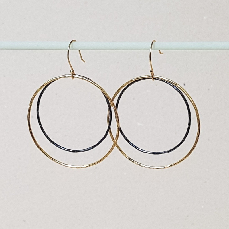 Boucles d'oreilles double anneaux