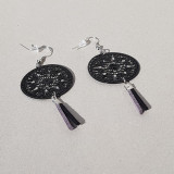 Boucles d'oreilles disque métal noir