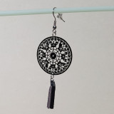 Boucles d'oreilles disque métal noir