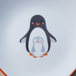 Assiette coeur Maman/Bébé pingouin
