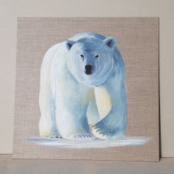 Ours polaire -Acrylique sur carton toilé