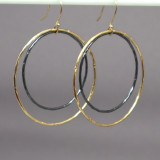 Boucles d'oreilles double anneaux
