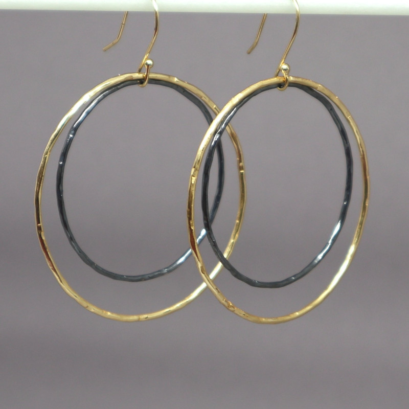 Boucles d'oreilles double anneaux