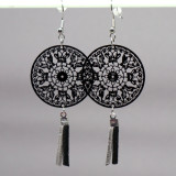 Boucles d'oreilles disque métal noir
