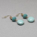 Boucles d'oreilles perles métal bleu
