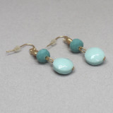 Boucles d'oreilles perles métal bleu