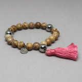 Bracelet pompon beige