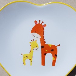 Assiette coeur Maman/Bébé girafe