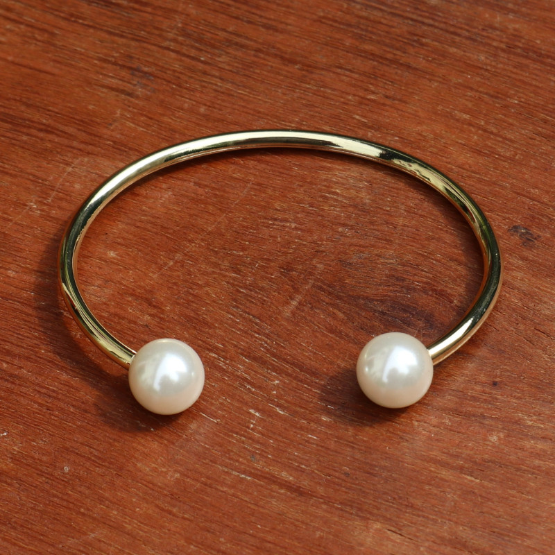 Bracelet doré 2 perles