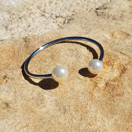 Bracelet métal 2 perles