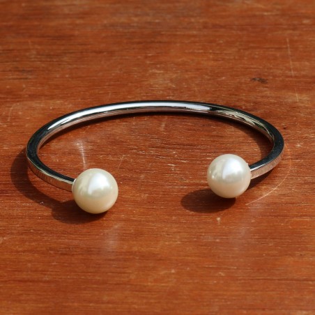 Bracelet métal 2 perles