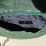Sac besace en daim vert kaki