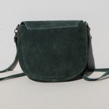 Sac besace en daim vert kaki