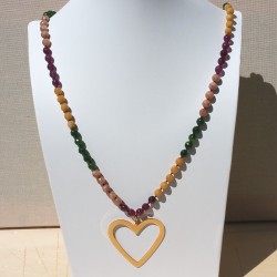 Collier perles multicolores