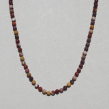 Collier perles gris beige
