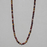 Collier perles gris beige