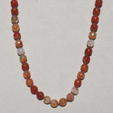 Collier perles orange/brun rouge