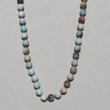 Collier perles tons bleu pâle