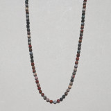 Collier perles brun gris, pendentif coeur